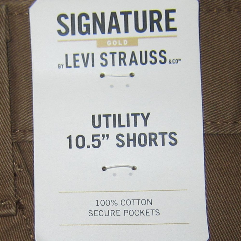 Signature by Levi's Utility 10.5" Shorts Men's Brown NEW 100% Cotton - Picture 3 of 5